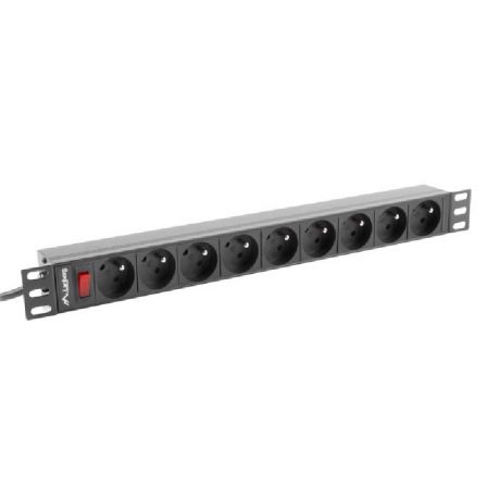 Lanberg PDU-09E-0300-BK con 9 Tomas Francesas Lanberg PDU-09E-0300-BK con 9 Tomas Francesas